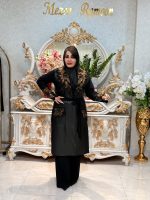 مانتو یقه گلدار کوتاه